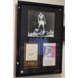 Boxing Autograph - Large & unique framed presentation of Muhammad Ali including signed picture and