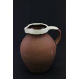 Kitchen Terracotta Jug with White Glazed Rim