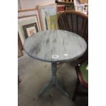 Victorian painted circular side table on tripartite legs