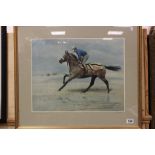 A limited edition print of Red Rum, signed by S L Crawford, 97/500