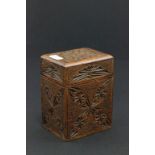 Vintage Carved Wooden Card Box