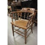 Edwardian Oak Tub Chair