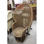 Wicker High Hoop Back Chair