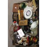 A collection of miscellaneous items including boxes etc