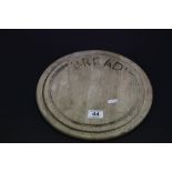 Vintage Wooden Circular Bread Board ' Bread '