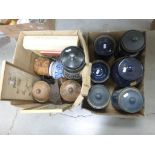 Two Boxes containing Ceramic Storage Jars together with Pictures, etc