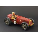 Painted wooden racing car model