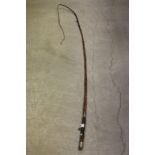 Early 20th century Carriage Whip with leather grip and holly shaft