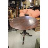 Georgian Oak Circular Tilt Top Table on Splayed Tripod Feet