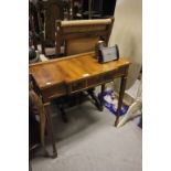 Yew Wood Side Table with Drawer