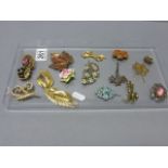 Fifteen Costume Jewellery Brooches