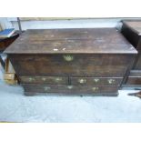 Antique Oak Mule Chest with Two over One Drawer Below