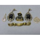 Two Silver Pendants plus Oriental Hardstone & Yellow Metal Pendant and other Jewellery