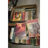 Two Boxes of Mixed Books including Wonder Books and Annuals