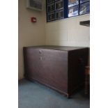 Large 19th century Camphorwood Military Chest with recessed handle and fitted with interior box