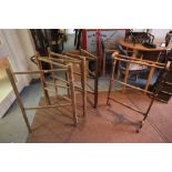 Victorian Towel Rail (a/f) together with Three Towel Airers