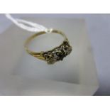 9ct gold, diamond and sapphire ring