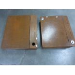 Two Vintage Sloping Desk Tops with lift lids