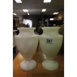 Pair of White Marble Urns