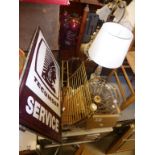 Mixed Lot including Tecumseh Service Sign, Crystal Drop Chandelier, Chrome Warming Plate and Onyx