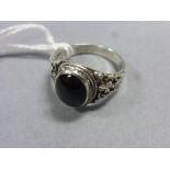 Silver & onyx ring