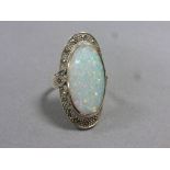 Silver ring with substantial opal