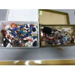 Two boxes of mixed costume jewellery