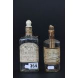 Two vintage glass bottles, Jean Marie Farina perfume & Galtie & Pierce cologne