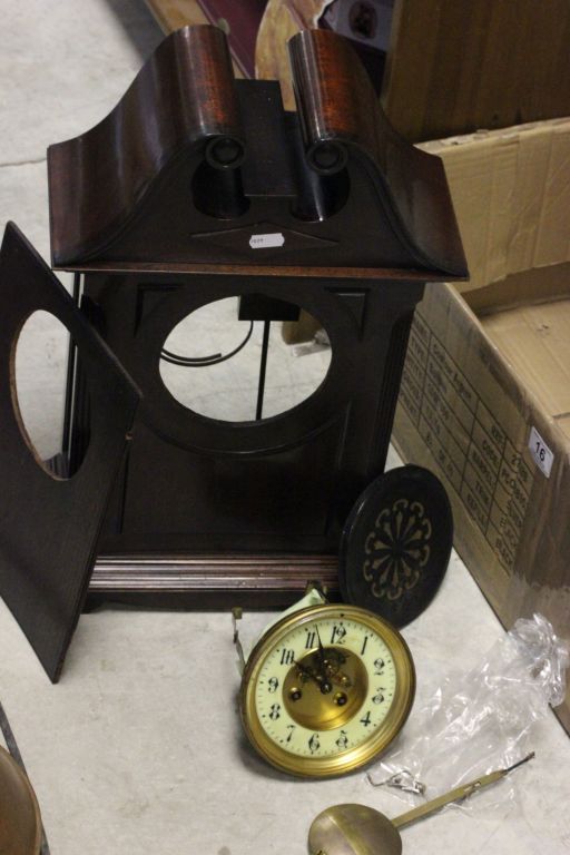 A mahogany cased mantel clock