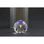 Boxed Swarovski Crystal Bermuda blue round paperweight G404030088