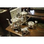 A silver plated four piece tea and coffee service