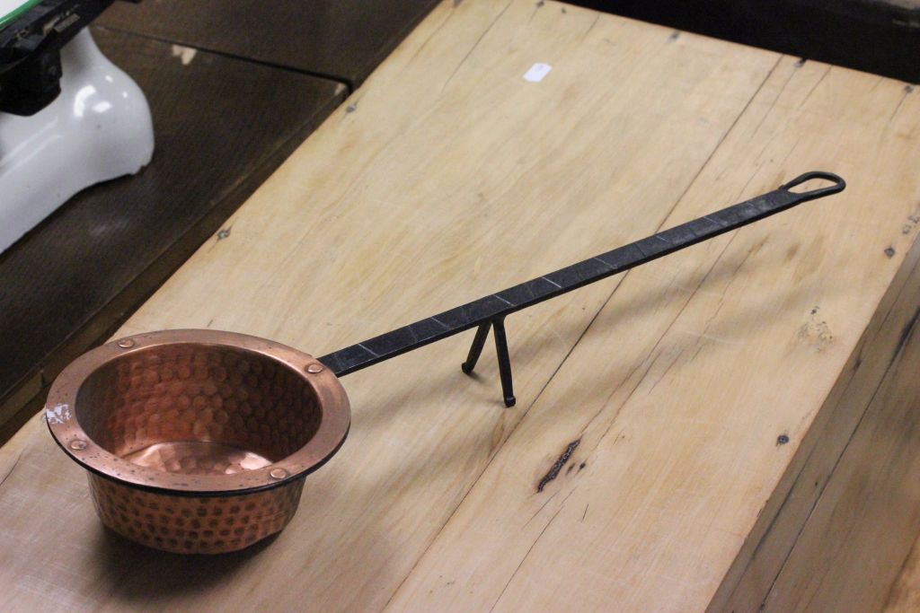 Copper Sugar Warming Pan with Iron Handle