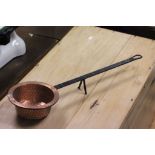 Copper Sugar Warming Pan with Iron Handle