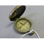 Vintage brass cased military type compass
