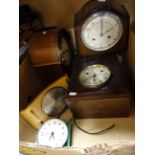 Five assorted clocks