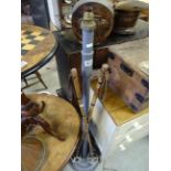 Novelty Painted Standard Lamp Base featuring a Pair of Vintage Bamboo Ski Poles