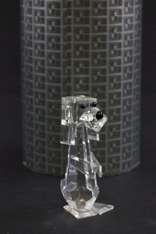 Boxed Swarovski Crystal Pluto standing dog ref 7635NR70 retired in 1991