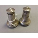 Hallmarked silver salt and pepper cruet items