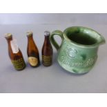 C & C advertising ginger ale jug with 3 miniature bottles of Guinness