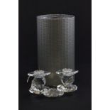 A Swarovski candle holder, boxed