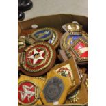 A collection of military/naval wooden plaques