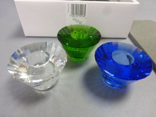 Three Swarovski candlesticks, boxed - Image 2 of 2