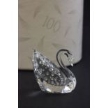 Boxed Swarovski Crystal Centinary Swan with 100 individual stones ref 7632100000 retired 1995