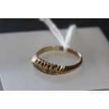 Ladies hallmarked 18ct gold and 5 diamond ring