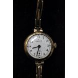 Boxed ladies 9ct gold Zenith watch