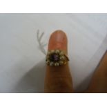 Early Victorian mourning ring with pearls & amethyst