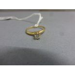 14k Gold & solitaire diamond ring