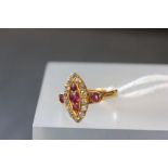 18k diamond and ruby ring