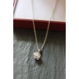 18ct White gold diamond pendant single stone necklace of 2.3ct's