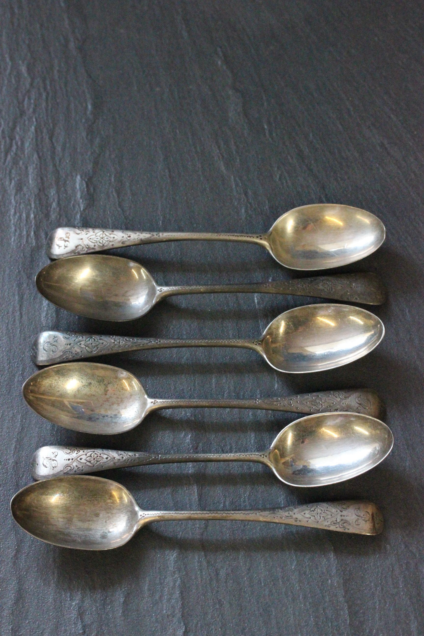 Victorian set of six silver teaspoons